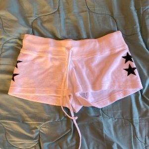 Hard Tail Forever Terry Cloth Shorts White with Black Stars